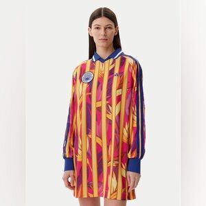 adidas FARM Rio Polo Jersey Dress Stripes of Paradise XL JD6285 Glam Blokecore